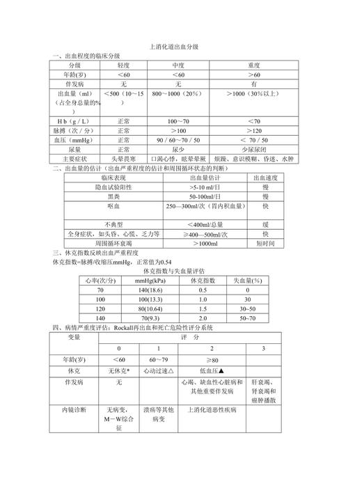  出血量标准